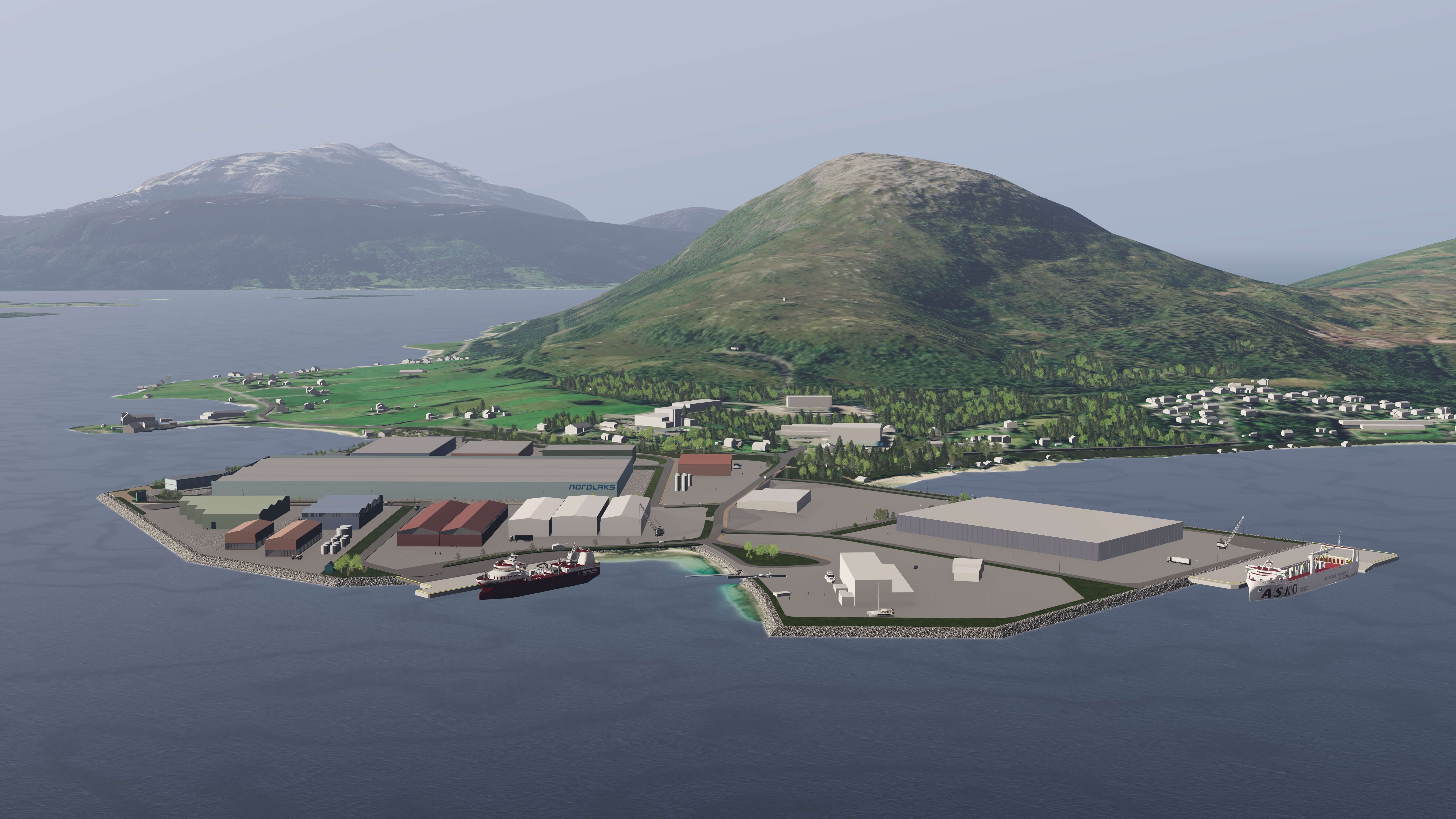 illustrasjoner er utarbeidet av Norconsult for Rødskjær Havn og Næringspark